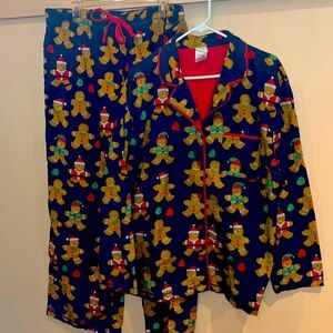 Munki Munki adult size XL gingerbread 100% cotton flannel pajamas set
